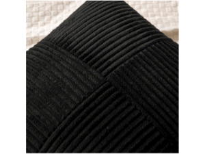 Black Decorative Throw Pillow Covers 18x18 Inch for Couch Bed Sofa Pack of 2 Boho Farmhouse Throw Pillows Soft Cross Corduroy Patchwork Textured Cushion Cases