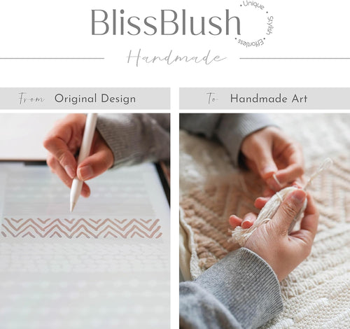 BlissBlush 14x36 Lumbar Pillow Cover for Bed, Rectangular Long Decorative Throw Pillowcase, Boho Accent Cushion with Tufted Pattern and Tassels, Cream Beige Neutral (Cover Only)