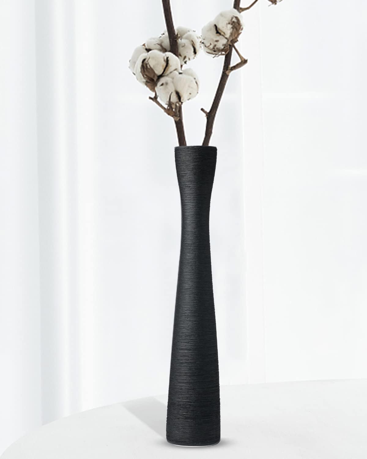 Tall Gold Vase, 16.5 Inch Skinny Flower Vases, Handmade Ceramic Vase Modern Minimalist Style for Living Room,Home,Office,Centerpiece,Table,Wedding Party